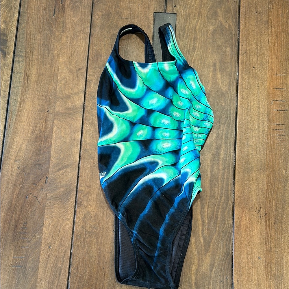 Speedo Blue and Green One Piece Swimsuit